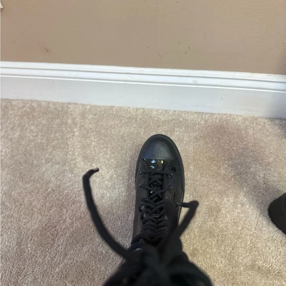 Converse Shiny Black Lace-Up Boots - Picture 4 of 4